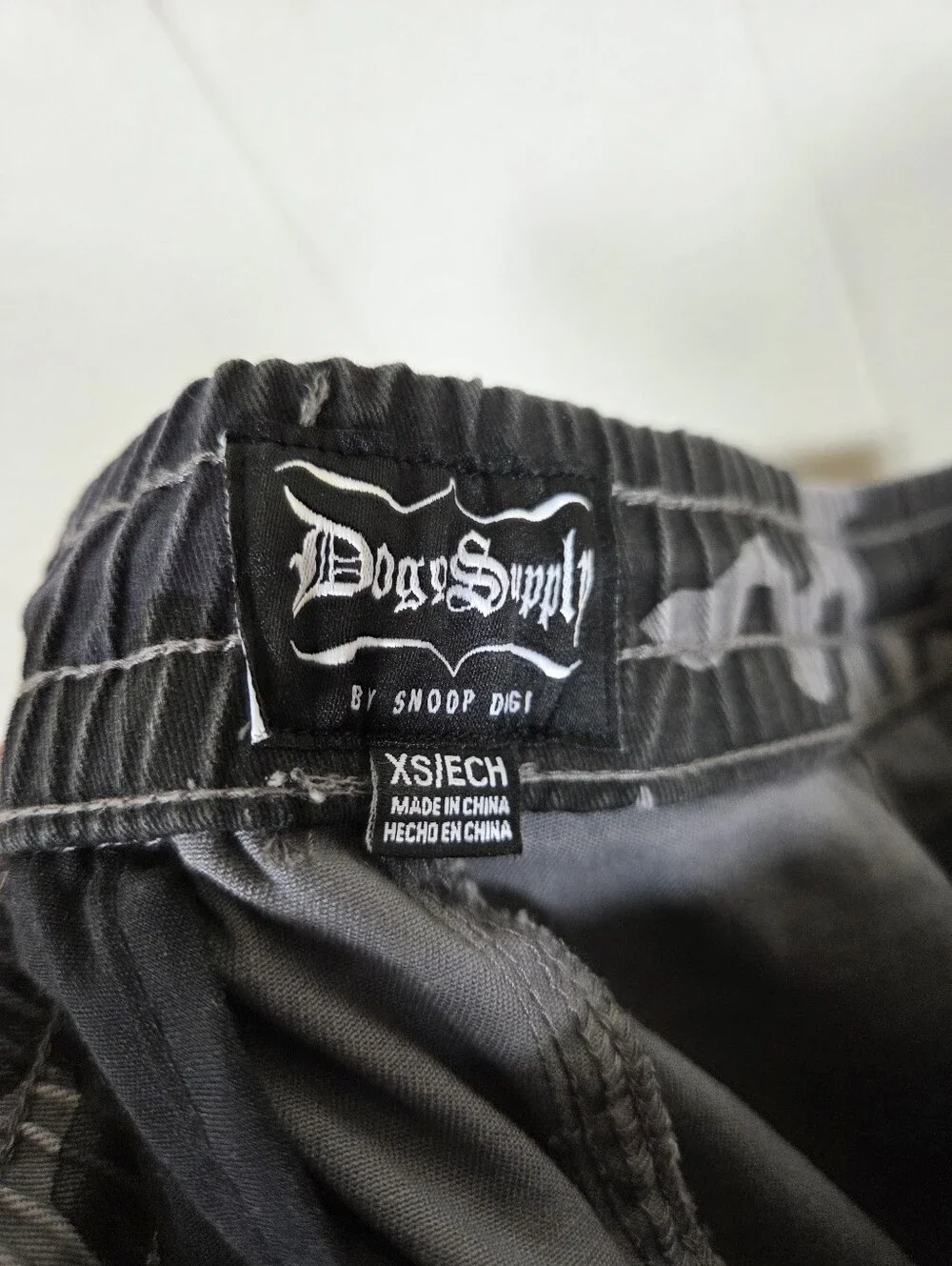 Dogg Supply Mens Stealth Camo Drawstring Cotton Blend Cargo Joggers Size XS
